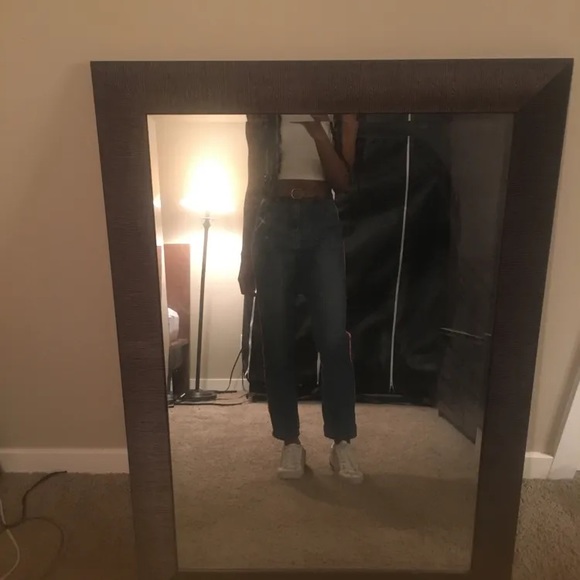 Straight High Rise Jeans w/ Stripes - Picture 4 of 4